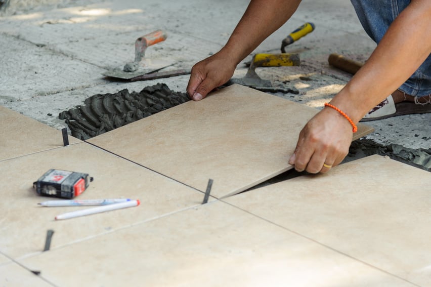 Floor tile installation